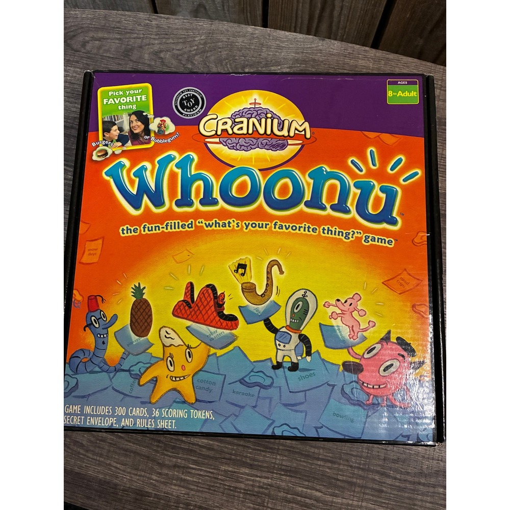 Cranium Whoonu The What's Your Favorite Thing Board Game 300 Cards 3-6 Players